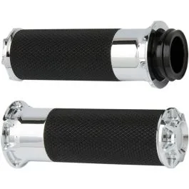 ARLEN NESS 07-330 GRIPS BEVELED FUSION THROTTLE BY CABLE CHROME