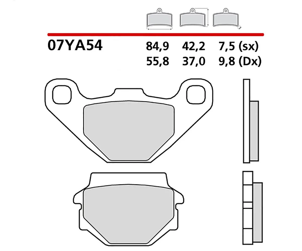 Pastiglie Brembo Freno Posteriori 07ya54cc Per Yamaha Yfm Grizzly 300 2012 > 2013-07YA54CC-296954