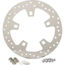 DRAG SPECIALTIES B06-0194ASP POLISHED STAINLESS STEEL DRILLED FRONT BRAKE ROTOR