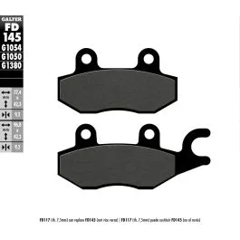 GALFER FD145G1050 BRAKE PAD SCOOTER ORGANIC