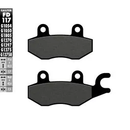 GALFER FD117G1050 BRAKE PAD SCOOTER ORGANIC