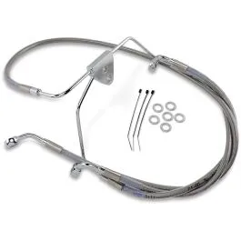 DRAG SPECIALTIES 660411-8 FRONT BRAKE LINE STAINLESS STEEL EXTENDED 8'