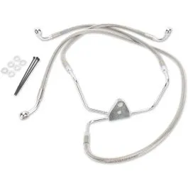 DRAG SPECIALTIES 660411-10 FRONT BRAKE LINE STAINLESS STEEL EXTENDED 10'