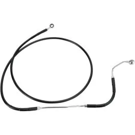 DRAG SPECIALTIES 691182-10BLK FRONT UPPER BRAKE LINE BLACK VINYL COATED STAINLESS STEEL EXTENDED 10'