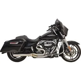 BASSANI XHAUST 1F22SS EXHAUST SYSTEM ROAD RAGE III 4 ' MEGAPHONE 2-INTO-1 SHORT BRUSHED STAINLESS STEEL