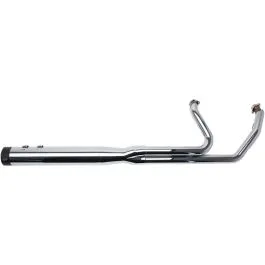 S&S CYCLE 550-0728 EXHAUST SYSTEM 2-1 SIDEWINDER STAINLESS STEEL CHROME W/BLACK END CAPS