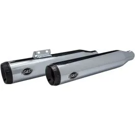 S&S CYCLE 550-0738 MUFFLER SLIP ON GRAND NATIONAL CHROME W/BLACK END CAPS