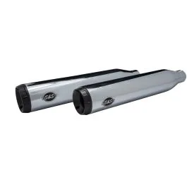 S&S CYCLE 550-1002 GRAND NATIONAL EC SLIP-ON MUFFLERS CHROME/BLACK