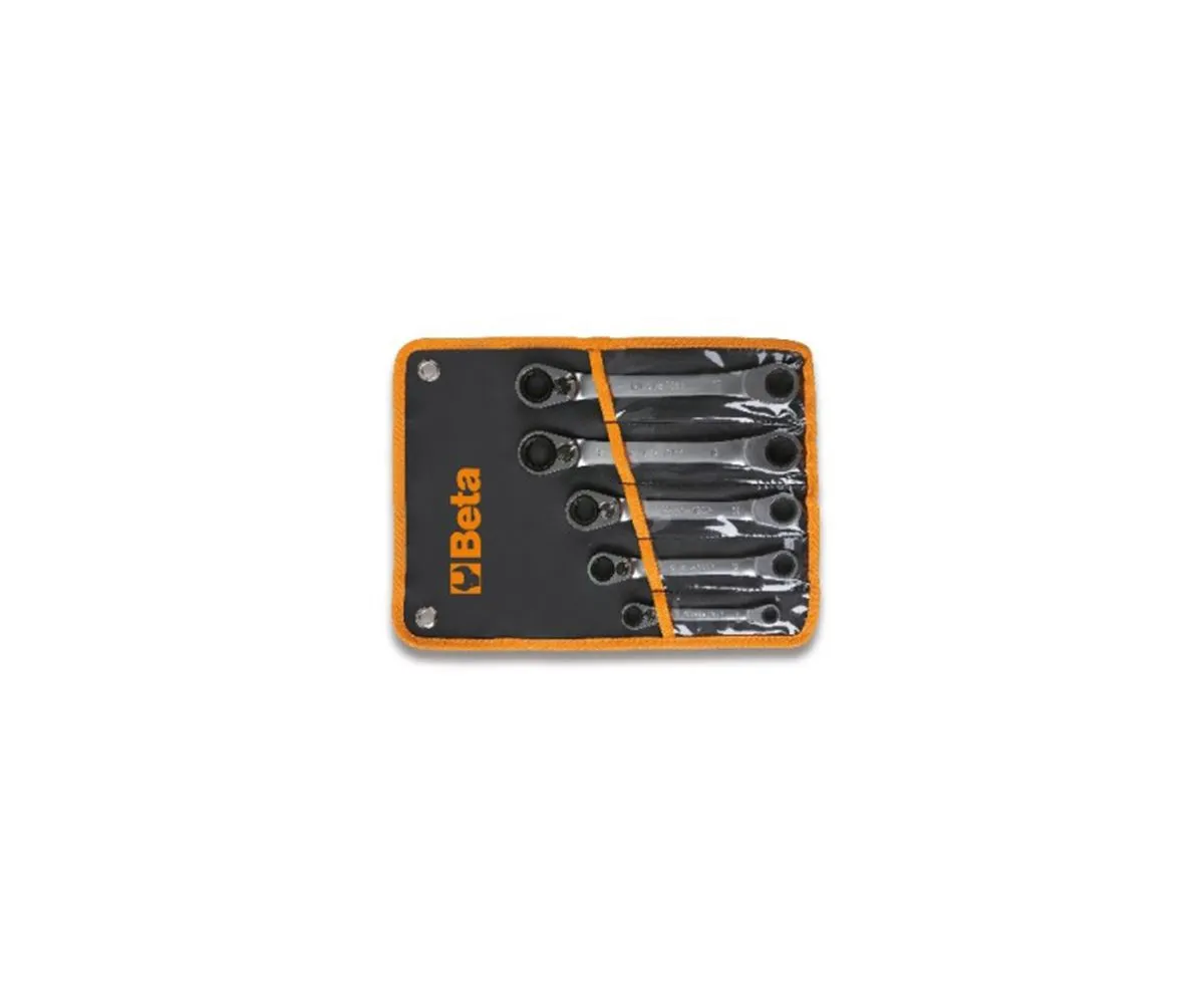 Serie Beta Di 5 Chiavi Poligonali Doppie Piegate A Cricchetto In Busta Di Tela-195P/B5-249249