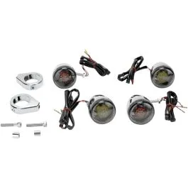 DRAG SPECIALTIES 12-0212 TURN SIGNAL KIT DEUCE RED/AMBER LED SMOKE LENS