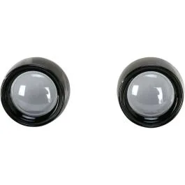 KURYAKYN 5480 DEEP DISH BEZELS FOR BULLET TURN SIGNALS SMOKE LENS BLACK BEZEL