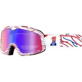 100% 50002-298-02 BARSTOW DEATH SPRAY CUSTOMS RACING GOGGLE W/ MIRROR RED/BLUE LENS