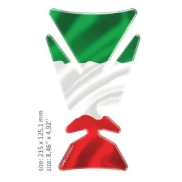 ONEDESIGN CEFITAP UNIVERSAL TANK PAD - GLOSS GREEN/WHITE/RED - ITALIAN FLAG DESIGN - 21,5 CM X 12,51 CM | 8.46' X 4.92