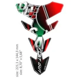 ONEDESIGN CGEXS60P UNIVERSAL TANK PAD - GLOSS RED/GREEN/WHITE/BLACK - DUCATI DESIGN - 22,11 CM X 14,43 CM | 8.70' X 5.6