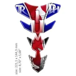 ONEDESIGN CGEXS61P UNIVERSAL TANK PAD - GLOSS RED/BLUE/WHITE - TRIUMPH DESIGN - 22,11 CM X 14,43 CM | 8.70' X 5.68' - R