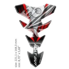 ONEDESIGN CGEXS65P UNIVERSAL TANK PAD - GLOSS BLACK/WHITE/RED - HONDA DESIGN - 22,11 CM X 14,43 CM | 8.70' X 5.68' - RE