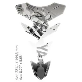 ONEDESIGN CGEXS66GP UNIVERSAL TANK PAD - GLOSS BLACK/GRAY/WHITE - YAMAHA DESIGN - 22,11 CM X 14,43 CM | 8.70' X 5.68' -