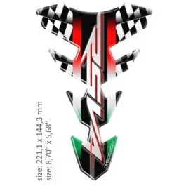 ONEDESIGN CGEXS68P UNIVERSAL TANK PAD - GLOSS GREEN/WHITE/RED/BLACK/WHITE - APRILIA RSV4 DESIGN - 22,11 CM X 14,43 CM |