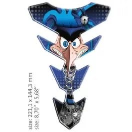 ONEDESIGN CGEXS71BP UNIVERSAL TANK PAD - GLOSS BLUE/BLACK - FACE DESIGN - 22,11 CM X 14,43 CM | 8.70' X 5.68' - RESIN/PO