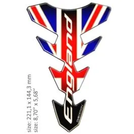 ONEDESIGN CGEXS75P UNIVERSAL TANK PAD - GLOSS RED/BLUE/WHITE - ENGLAND DESIGN - 22,11 CM X 14,43 CM | 8.70' X 5.68' - R