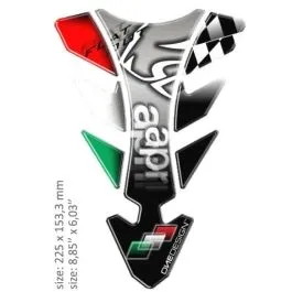 ONEDESIGN CGFUTUR3P UNIVERSAL TANK PAD - GLOSS BLACK/WHITE/RED/GREEN - APRILIA DESIGN - 22,5 CM X 15,33 CM | 8.85' X 6.0