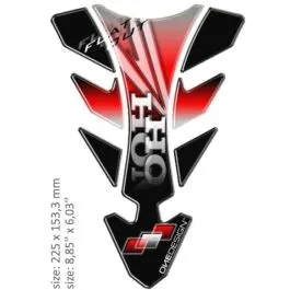 ONEDESIGN CGFUTUR6P UNIVERSAL TANK PAD - GLOSS BLACK/RED/WHITE - HONDA DESIGN - 22,5 CM X 15,33 CM | 8.85' X 6.03' - RES