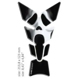 ONEDESIGN CGMOON2P UNIVERSAL TANK PAD - GLOSS BLACK/WHITE - SCREAM FACE DESIGN - 21,38 CM X 12,3 CM | 8.41' X 4.84' - R