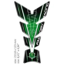 ONEDESIGN CGMOON9P UNIVERSAL TANK PAD - GLOSS GREEN/BLACK/WHITE - KAWASAKI DESIGN - 21,38 CM X 12,3 CM | 8.41' X 4.84'