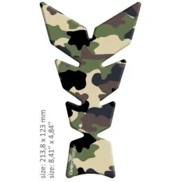 ONEDESIGN CGAN103P UNIVERSAL TANK PAD - MATT GREEN/BEIGE/BLACK - CAMOUFLAGE GREEM DESIGN - 21,38 CM X 12,3 CM | 8.41' X