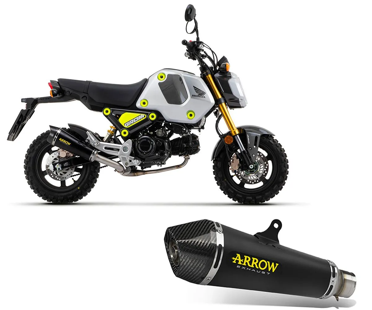 Terminale Di Scarico Arrow X-kone Nihrom Dark+fondello Carbonio Honda Msx 125 Grom 2021 > 2023-52511XKN-297069