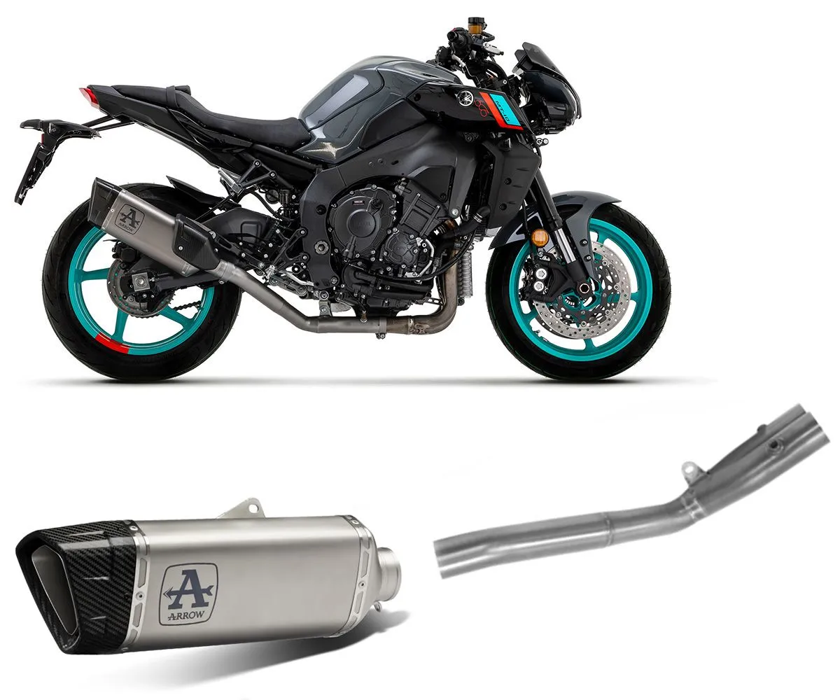 Terminale Di Scarico Arrow Pista+raccordo Centrale Titanio Per Yamaha Mt-10 2022 > 2023-71507PT--71773MI-297049