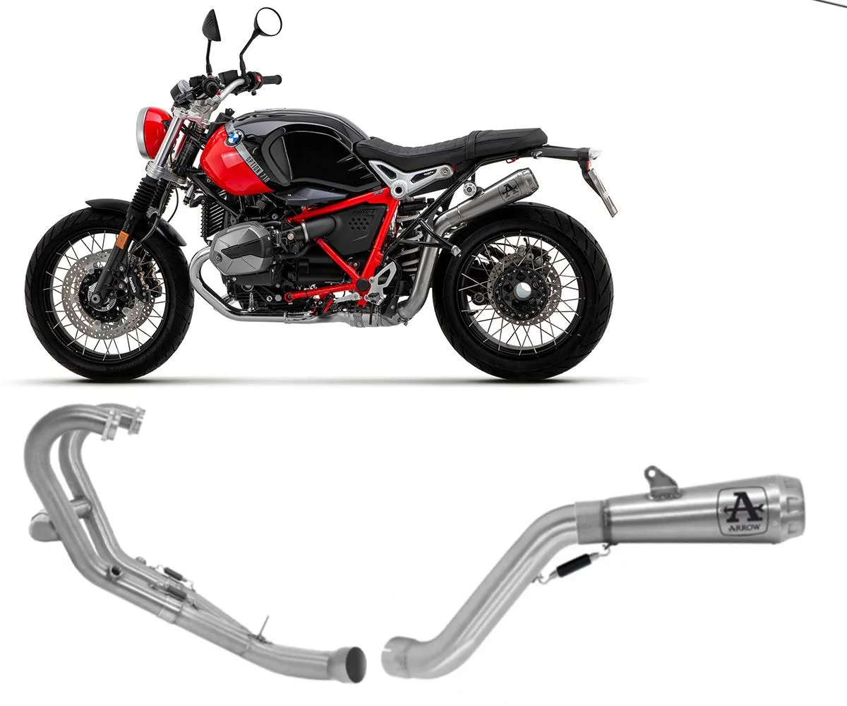 Kit Terminale Di Scarico Arrow Pro-race Steel Cap+collettore Per R Nine T Scrambler 2021 > 2023-71940PRI--71761MI-292610