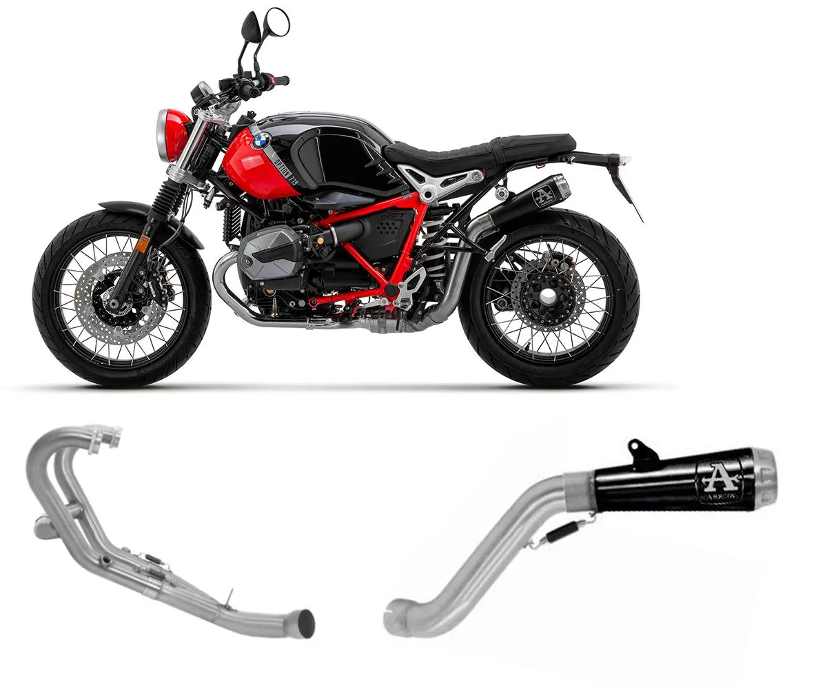 Kit Terminale Di Scarico Arrow Pro-race Steel Cap Dark+collettore Per R Nine T Scrambler 2021 > 2023-71940PRN--71761MI-292611