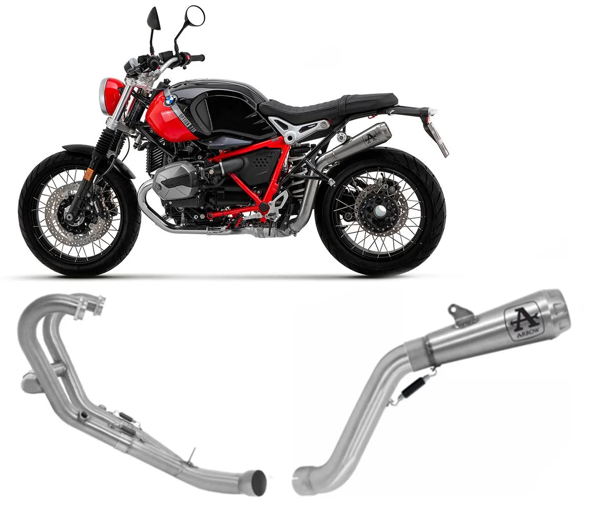 Kit Terminale Di Scarico Arrow Pro-race Titanio+collettore Per R Nine T Scrambler 2021 > 2023-71940PR--71761MI-292607