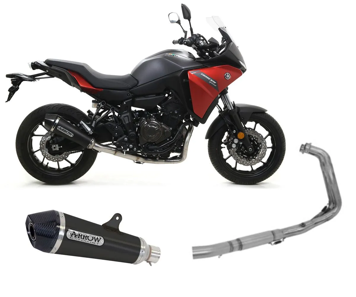 Scarico Completo Arrow X-kone Nihrom Dark+collettori E5 Alta Yamaha Tracer 7 2021 > 2024-71817XKN--71605KZ-299444