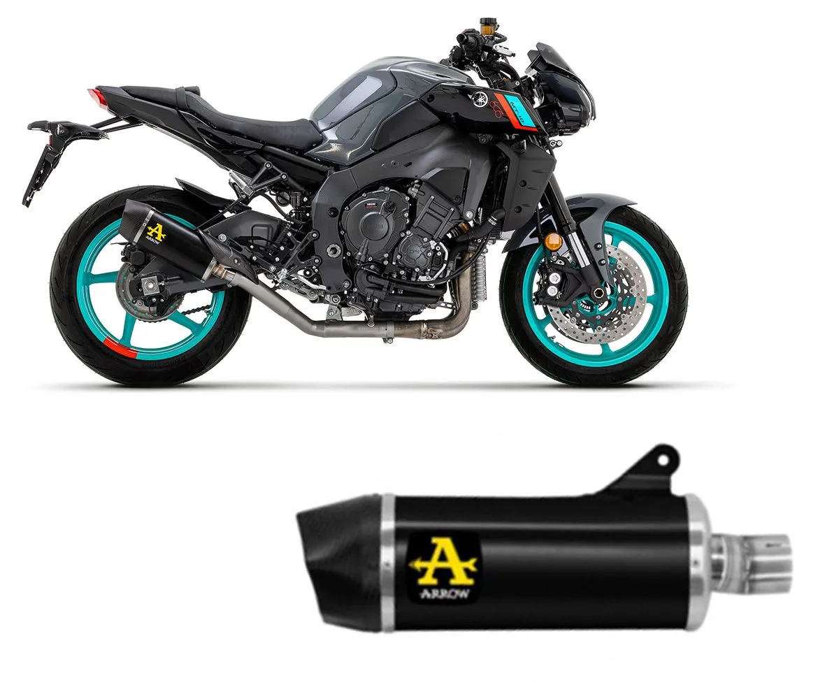 Terminale Di Scarico Arrow Indy Race Alluminio Dark+fondello Carb Per Yamaha Mt-10 2022 > 2023-71946AKN-297054