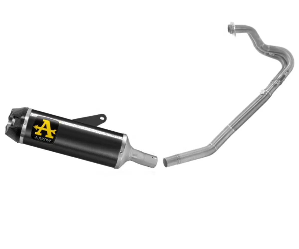 Terminale Scarico Arrow Indy Race Carbon Allum Nero+collettore Kawasaki Ninja 400 2023 > 2024-71950AKN--71775MI-297097