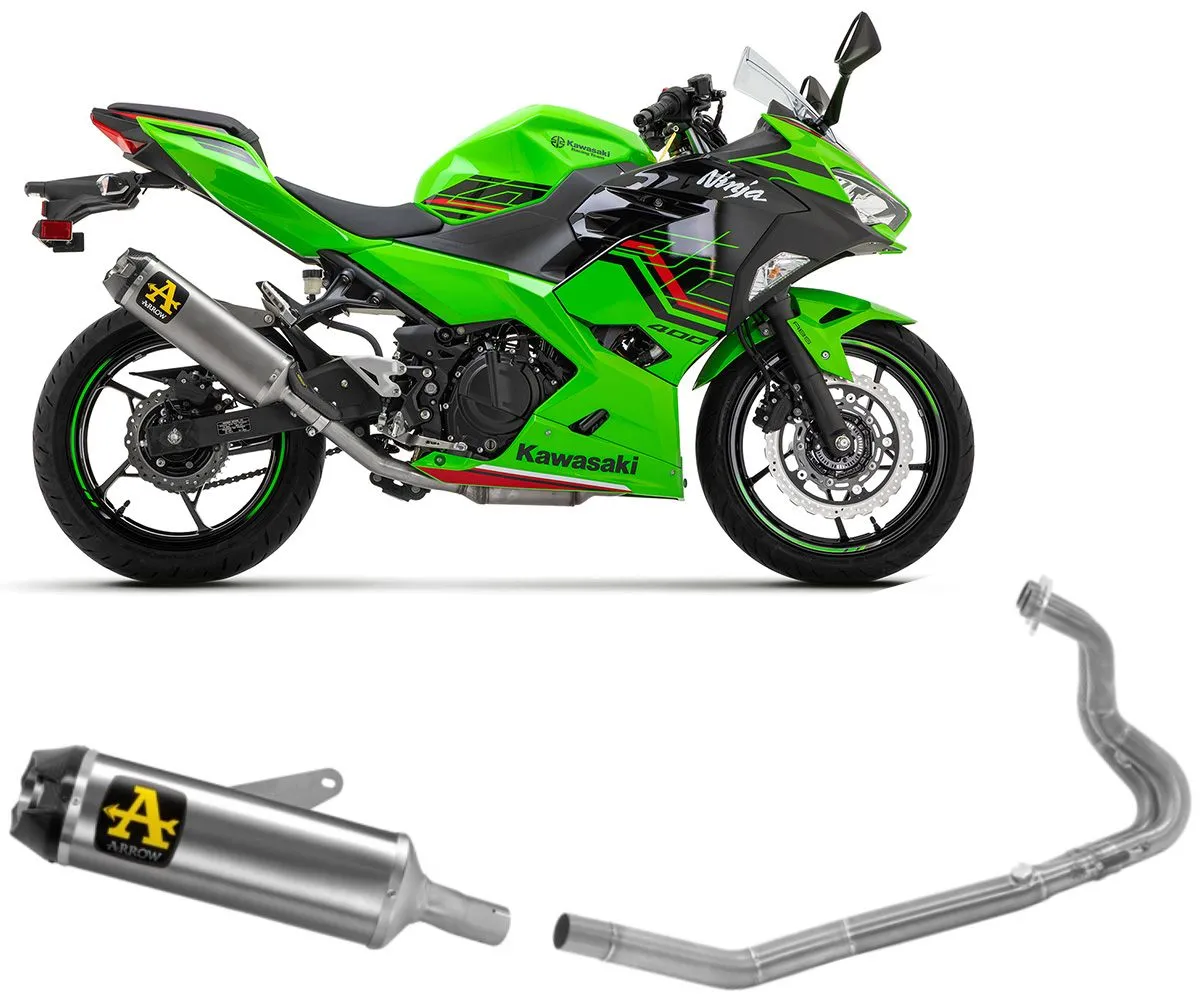Terminale Scarico Arrow Indy Race Carbon Titanio+collettore Kawasaki Ninja 400 2023 > 2024-71950PK--71775MI-297095