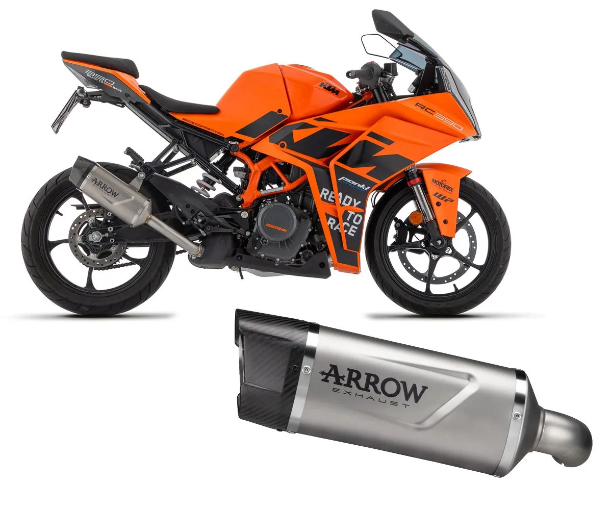 Terminale Di Scarico Arrow Indy Race Evo Titanio+fondello Carby Per Ktm Rc 390 2022 > 2024-71957PK-388098