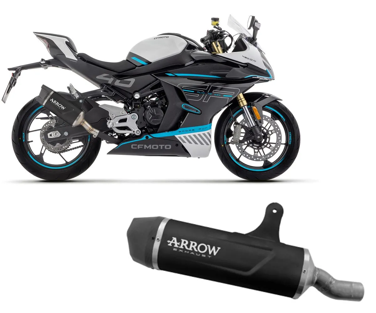 Terminale Arrow Indy Race Evo Alluminio Dark+fondello Carb Cf Moto 450nx/450sr 2023-71959AKN-388106