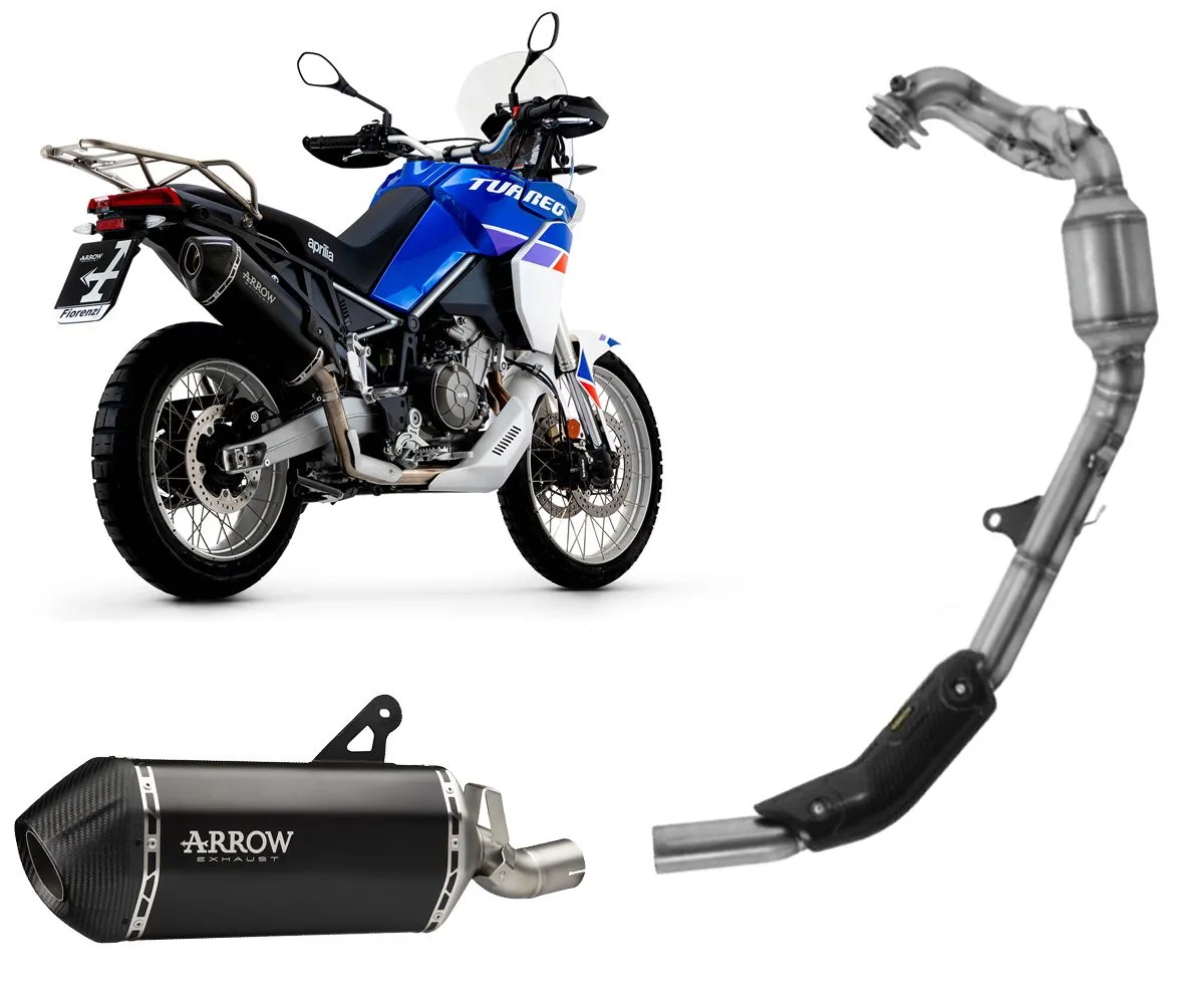 Impianto Completo Arrow Sonora Titanio Dark Fondello Carby Aprilia Tuareg 660 2022 > 2024-72006SKN--72186PD-388443