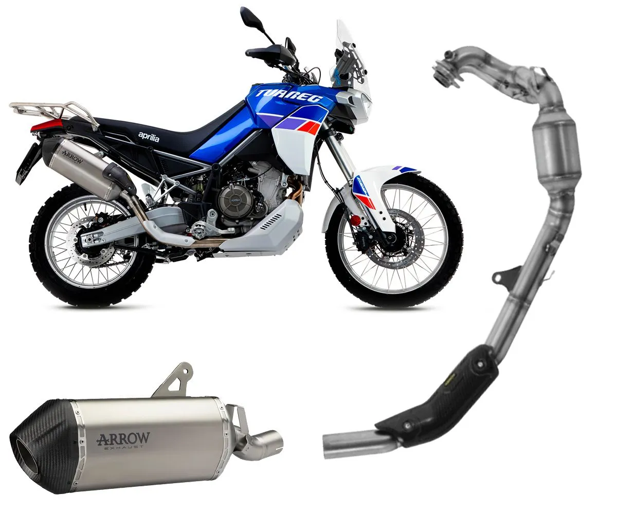 Impianto Completo Arrow Sonora Titanio Con Fondello Carby Per Aprilia Tuareg 660 2022 > 2024-72006SK--72186PD-388442