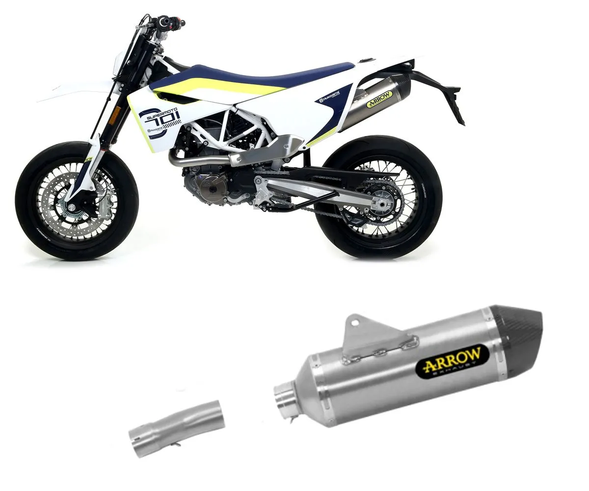 Terminale Arrow Racetech Titanio+raccordo Centrale Husqvarna 701 Enduro/supermoto 2017 > 2020-72623PK--72143PD-386818