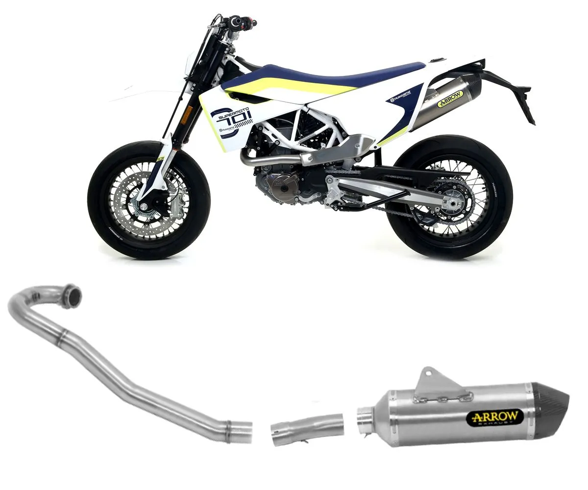 Terminale Arrow Racetech Allumin+raccordo Centrale+collettore Husqvarna 701 Enduro/superm 2017 > 2020-72623AK--72143PD--72144PD-386825