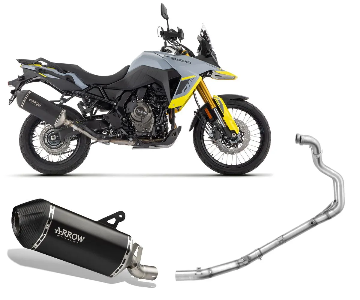 Terminale Di Scarico Sonora Arrow Titanio Black+collettori Suzuki V-strom 800de 2023 > 2024-72511SKN--72190PD-383086