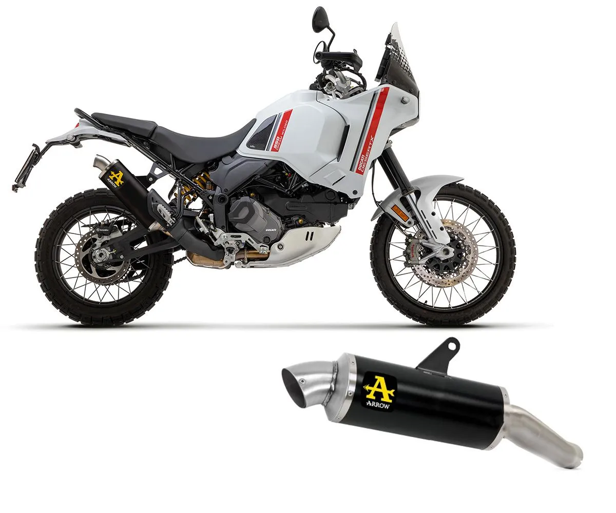 Terminale Di Scarico Arrow Indy Race E5 Alluminio Black Ducati Desertx 950 2022 > 2024-72638AON-290135
