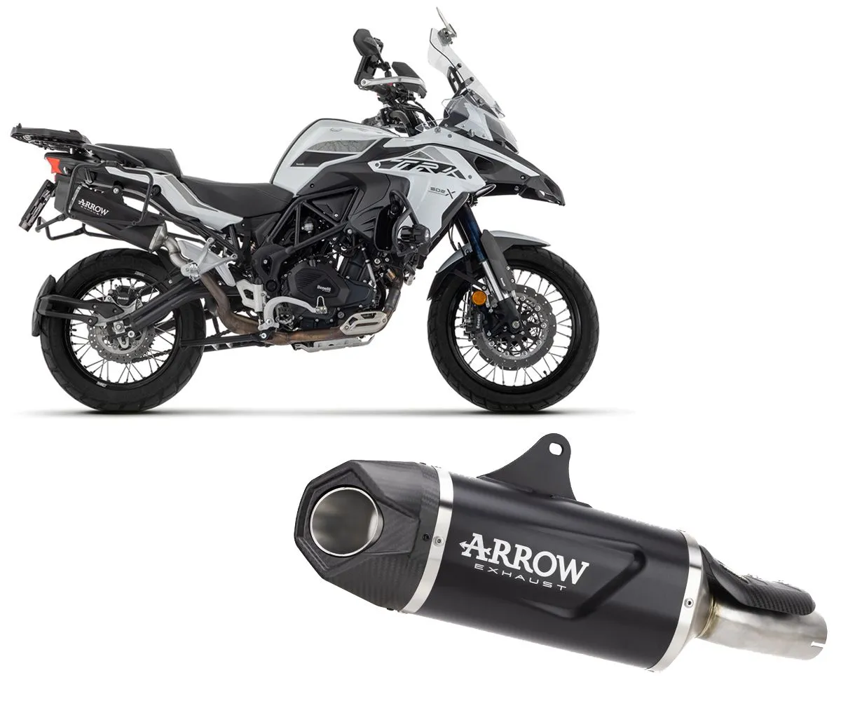Terminale Arrow Indy Race Alluminio Dark+fondello Carb Benelli Trk 502 X 2021 > 2024-72644AKN-386130