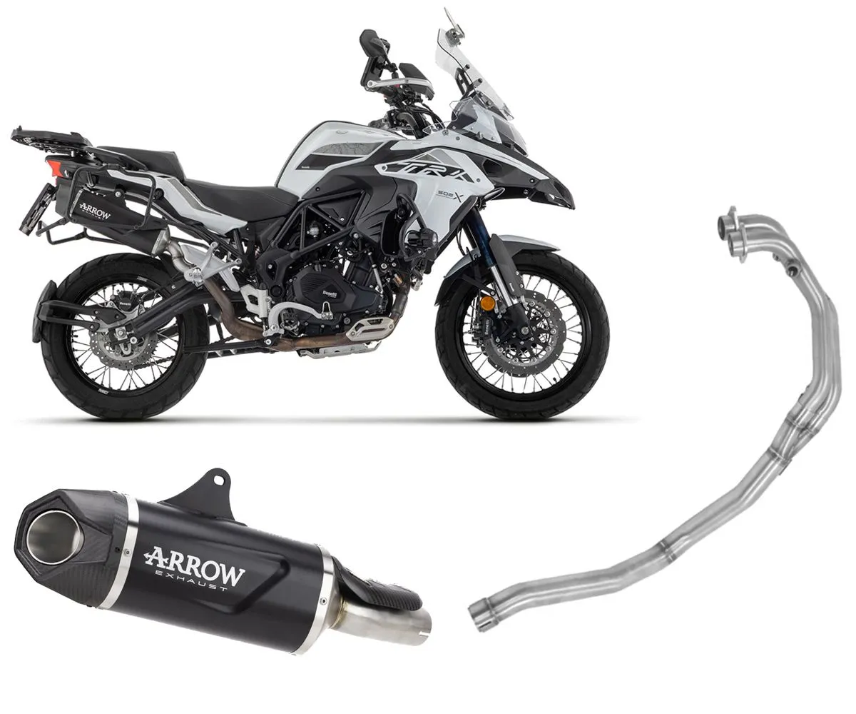 Impianto Di Scarico Completo Arrow Indy Race Alluminio Dark Carb+collettori Benelli Trk502x 2021 > 2024-72644AKN--72191PD-386134