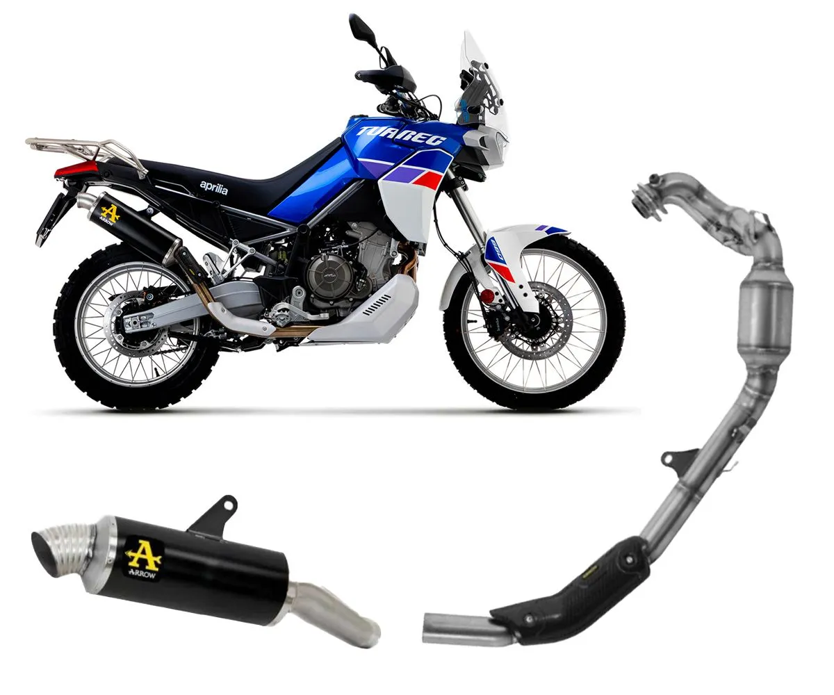 Impianto Completo Arrow Indy Race Evo Titan Dark Fondello Inox Aprilia Tuareg 660 2022 > 2024-72646PON--72186PD-388445