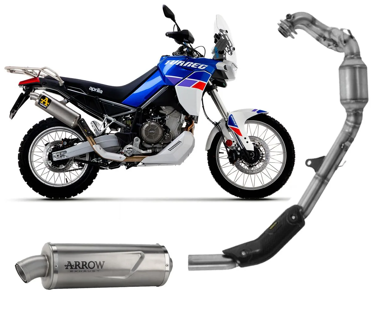 Impianto Completo Arrow Indy Race Evo Titanio Con Fondello Inox Aprilia Tuareg 660 2022 > 2024-72646PO--72186PD-388444